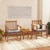 3 Pieces Patio Wood Furniture Set with soft Cushions for Porch-Gray - Color: Gray D681-HW72094GR