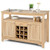 Server Buffet Sideboard With Wine Rack and Open Shelf-Natural - Color: Natural D681-HW63250NA