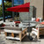 9Ft Patio Bistro Half Round Umbrella -Dark Red - Color: Dark Red - Size: 9 ft D681-OP2954WN