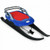 Folding Kids' Metal Snow Sled with Pull Rope Snow Slider and Leather Seat - Color: Blue D681-OP70504