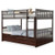 Full over Full Bunk Bed Platform Wood Bed with Ladder-White B593-HW65358COLOR+