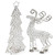 16" Silver Faux Crystal Christmas Figurine N270-354784