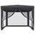  Party Tent with 4 Mesh Sidewalls Anthracite 9.8'x13.1' HDPE A949-319234