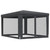  Party Tent with 4 Mesh Sidewalls Anthracite 9.8'x13.1' HDPE A949-319234