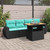 5 Piece Patio Sofa Set with Cushions Black Poly Rattan A949-3327207  5 Piece Patio Sofa Set with Cushions Black Poly Rattan A949-3327207