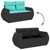5 Piece Patio Sofa Set with Cushions Black Poly Rattan A949-3327207  5 Piece Patio Sofa Set with Cushions Black Poly Rattan A949-3327207