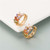 Cubic Zirconia Embellished Copper Hoop Earrings - Red A392-fear6395