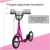 Height Adjustable Kid Kick Scooter with 12 Inch Air Filled Wheel-Pink - Color: Pink D681-TQ10033PI