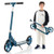Folding Aluminum Alloy Scooter with 3 Adjustable Heights-Blue - Color: Blue D681-SP38005BL