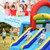 Inflatable Jumping Castle Bounce House with Dual Slides without Blower - Color: Blue D681-NP10360