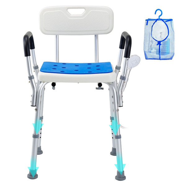 Shower Chair, 400 lbs Capacity, Shower Seat with Back, Adjustable Height Shower Stool, Shower Chair E415-LYYKDGDLHJPEHRC3AV0