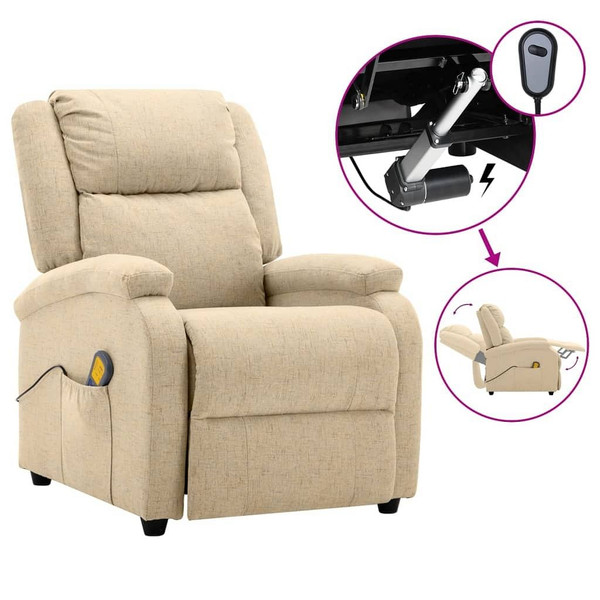  Electric Massage Chair Cream 100% polyester, metal Standard A949-3074008