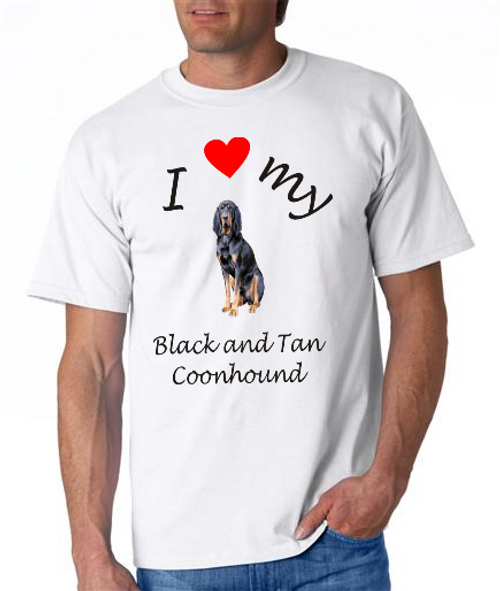 I Heart My Black and Tan Coonhound Dog Men's short sleeve shirt