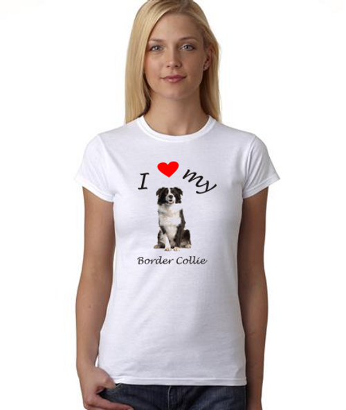 I Heart My Border Collie Dog Women's short sleeve shirt