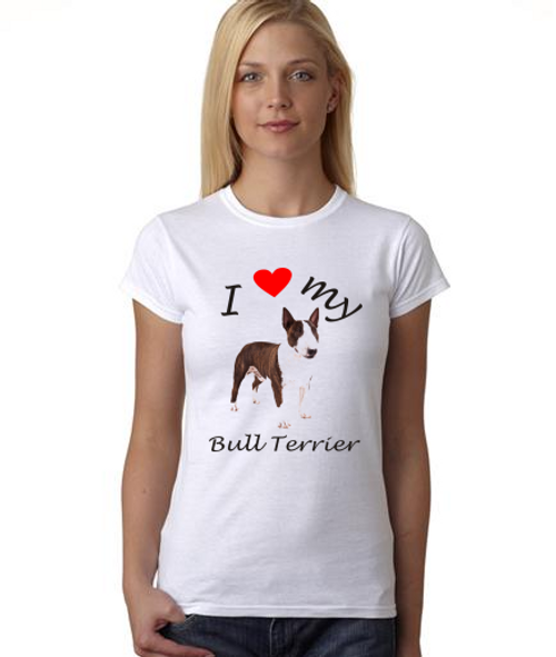 I love my Bull Terrier Women's short sleeve shirt