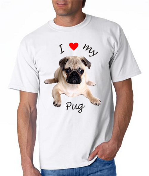 I love my  Pug    - Shirt    Men's short sleeve shirt