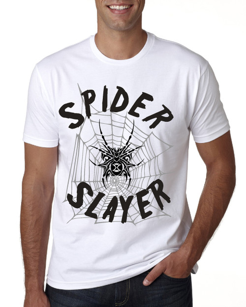 Spider Slayer Shirts.  Great for yourself or as a gift to the one who has the Spider Removal duties in your household!  Men's unisex shirt.