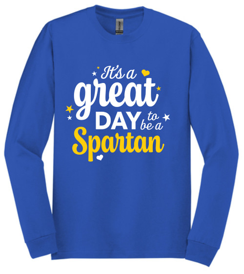 Maine Endwell Spartans Great day to be a spartan on a 100% cotton long sleeve shirt.  These are available in youth and adult sizes.
