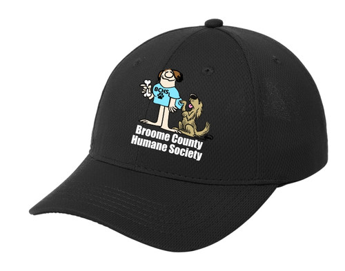 Broome County Humane Society on a black hat.