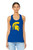 Maine Endwell Spartan head on a ladies royal blue racerback tank top