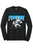 Binghamton Freeze Squatch logo printed on a Gildan Heavy Cotton black long sleeve t-shirt.