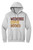 Weekends, coffee, hockey design on an ash grey hooded sweatshirt.