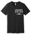 Hockey Mom logo printed on the front of a Bella Canvas black cotton t-shirt.