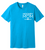 Hockey Mom logo printed on the front of a Bella Canvas neon blue cotton/poly blend  t-shirt.
