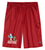 Broome County Humane Society logo on red mesh shorts.