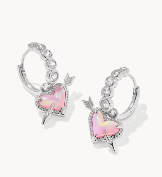Ari Heart Arrow Silver Convertible Earrings