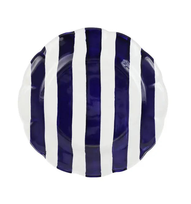 Vietri Amalfitana Cobalt Stripe Salad Plate - Set of 4 Vietri