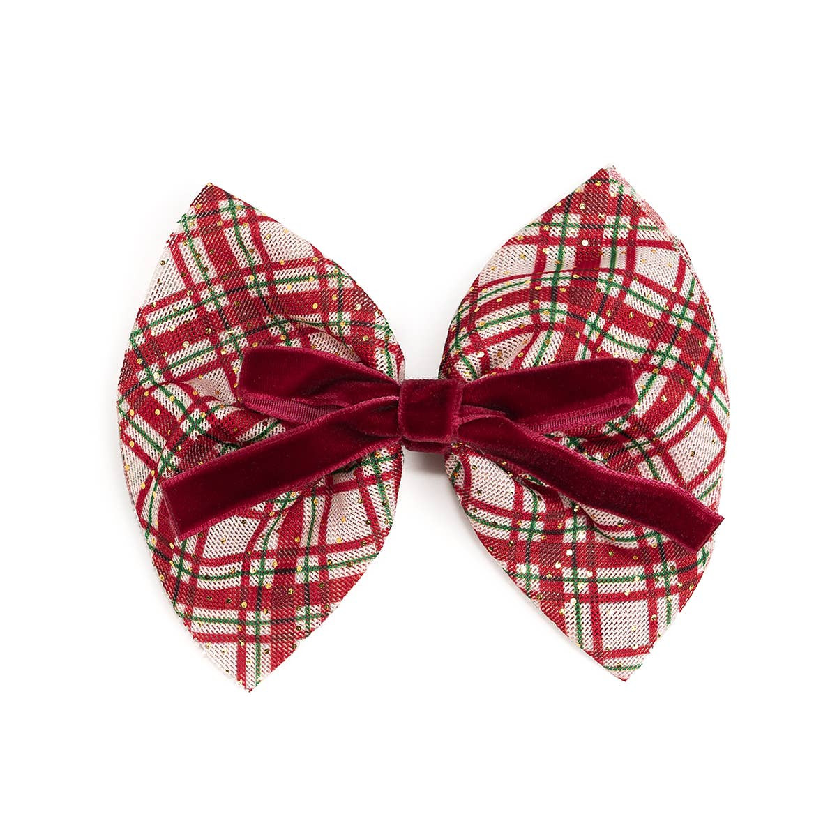 Plaid Layered Bow Clip - Hair Bows