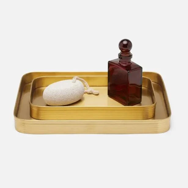 Pigeon & Poodle Adelaide Trays in Matte Gold Pigeon & Poodle