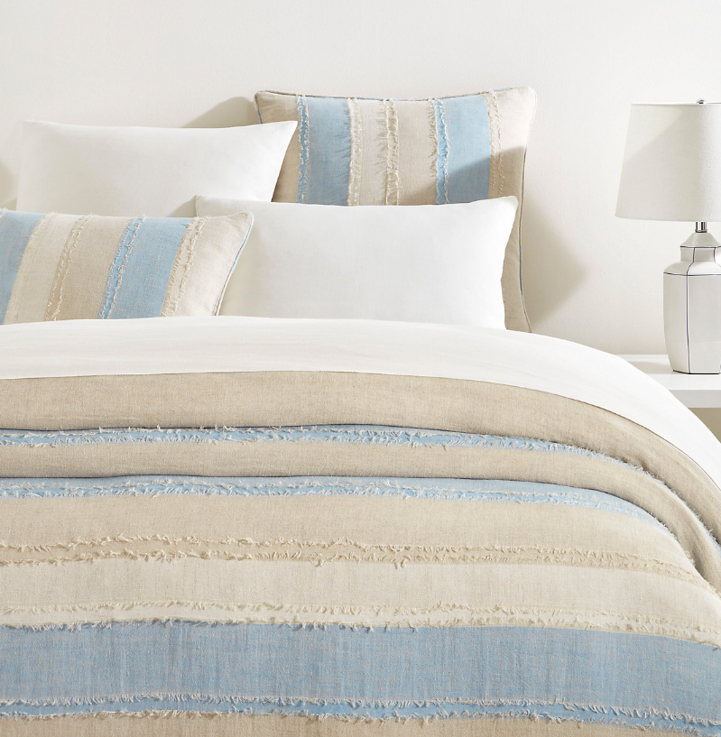 Pine Cone Hill Moon Hills Linen Lapis Duvet Cover Pine Cone Hill