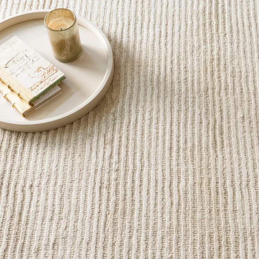 Dash & Albert Cut Stripe Ivory Hand Knotted Rug Dash and Albert