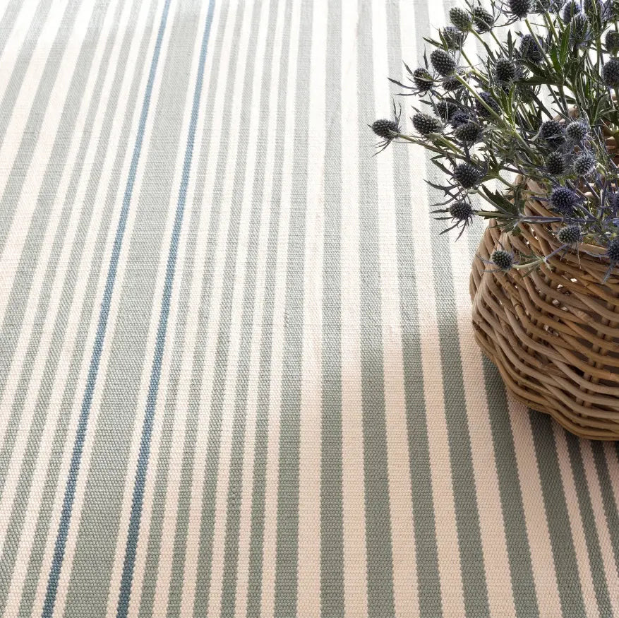 Dash & Albert Rugby Stripe Light Blue Indoor/Outdoor Rug Dash and Albert