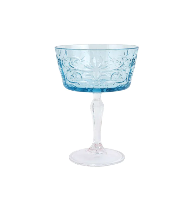 Barocco Light Blue Coupe Champagne Glass - Set of 4 Vietri
