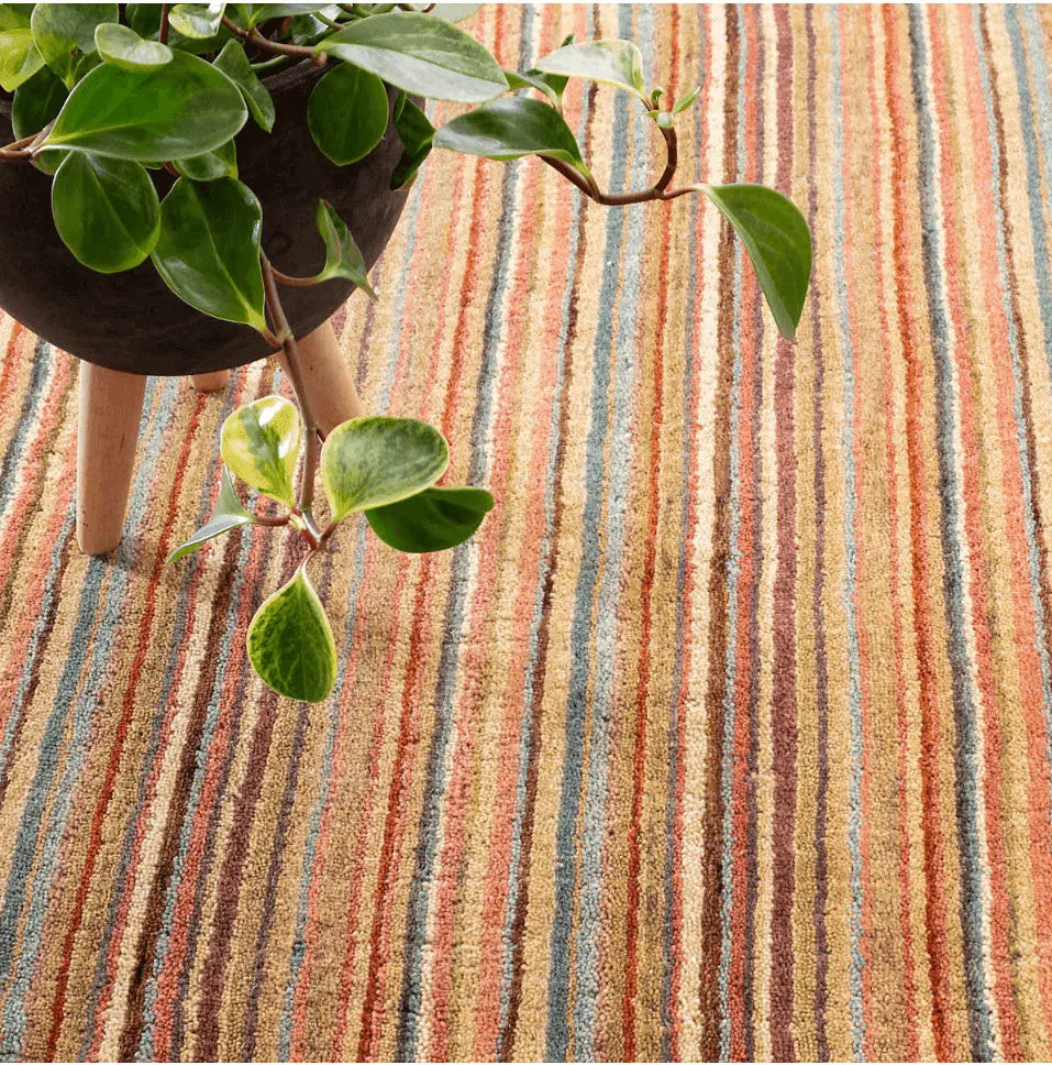 Dash & Albert Brindle Stripe Spice Hand Knotted Rug