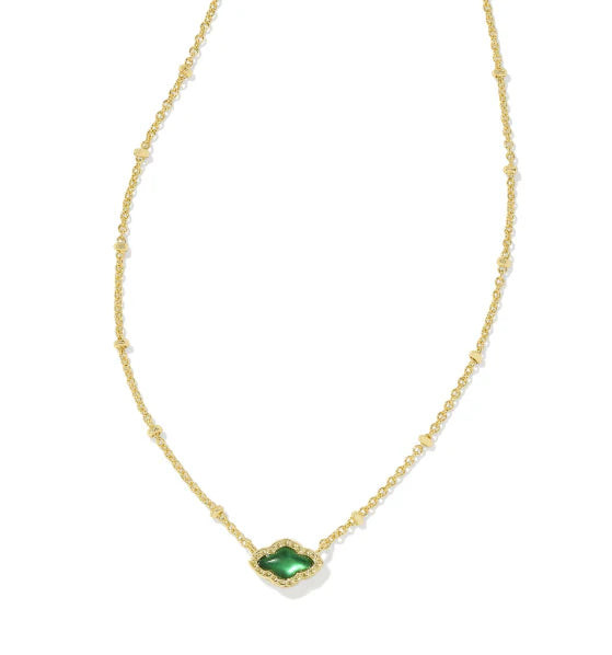 Mini Abbie Satellite Pendant Necklace in Gold Green Illusion