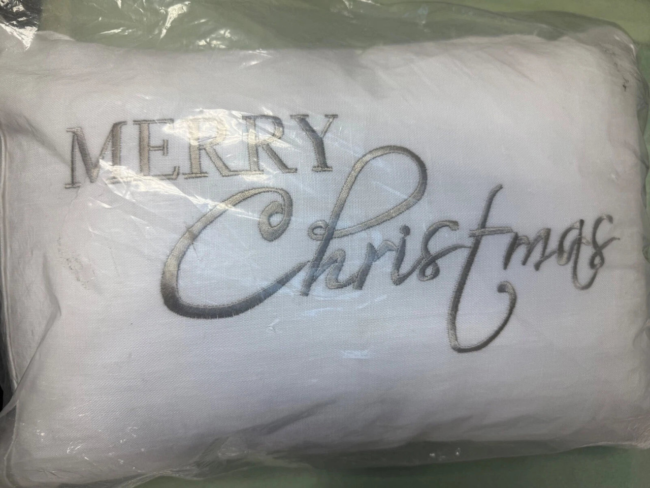 Crown Linen Designs Merry Christmas Boudoir Pillow