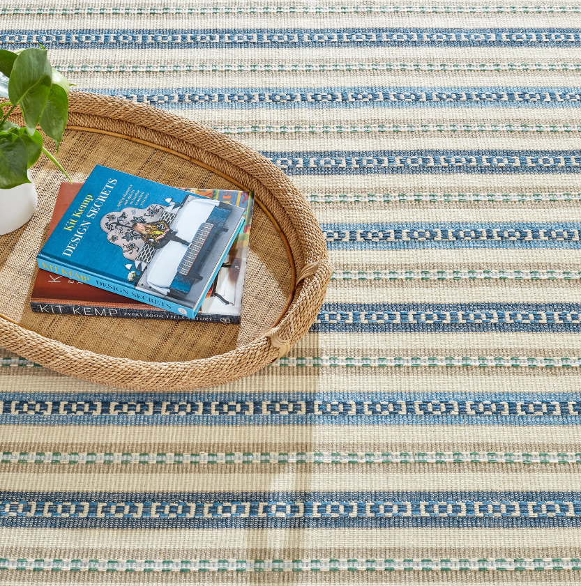 Dash & Albert Long Slade Indigo Handwoven Cotton Rug Dash and Albert