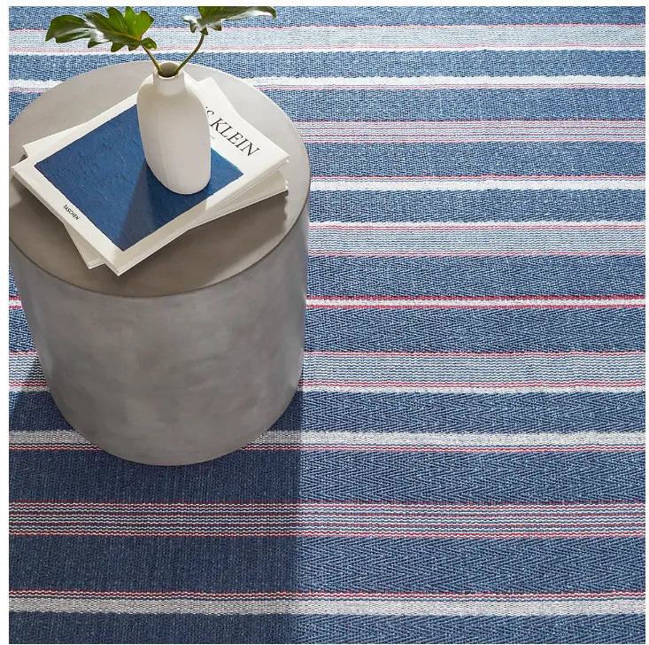 Dash & Albert Camden Stripe Denim Handwoven Cotton Rug Dash and Albert