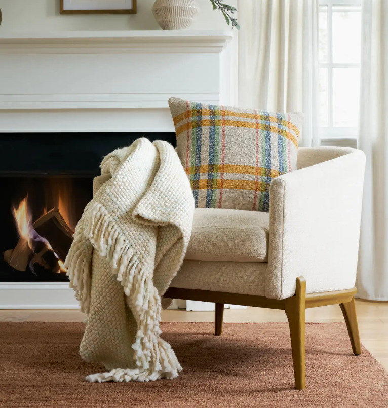 Pine Cone Hill Elowyn Throw in Ivory