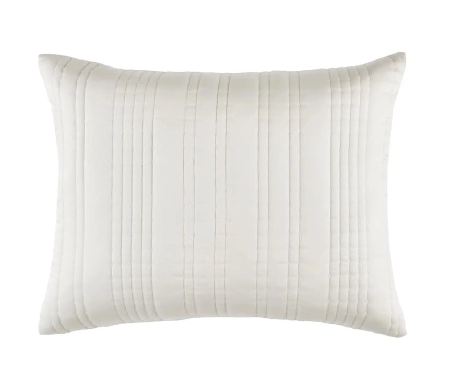 Pine Cone Hill Blissful Bamboo Quilted Sham Pearl Silver