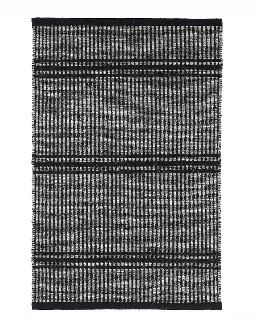 Dash & Albert Malta Black Woven Wool Rug