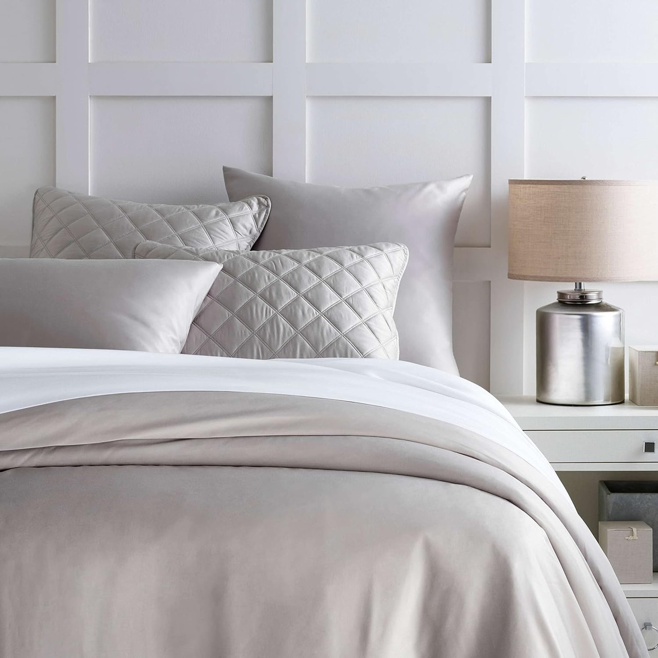 Pine Cone Hill Silken Solid Grey Duvet Cover Full/Queen