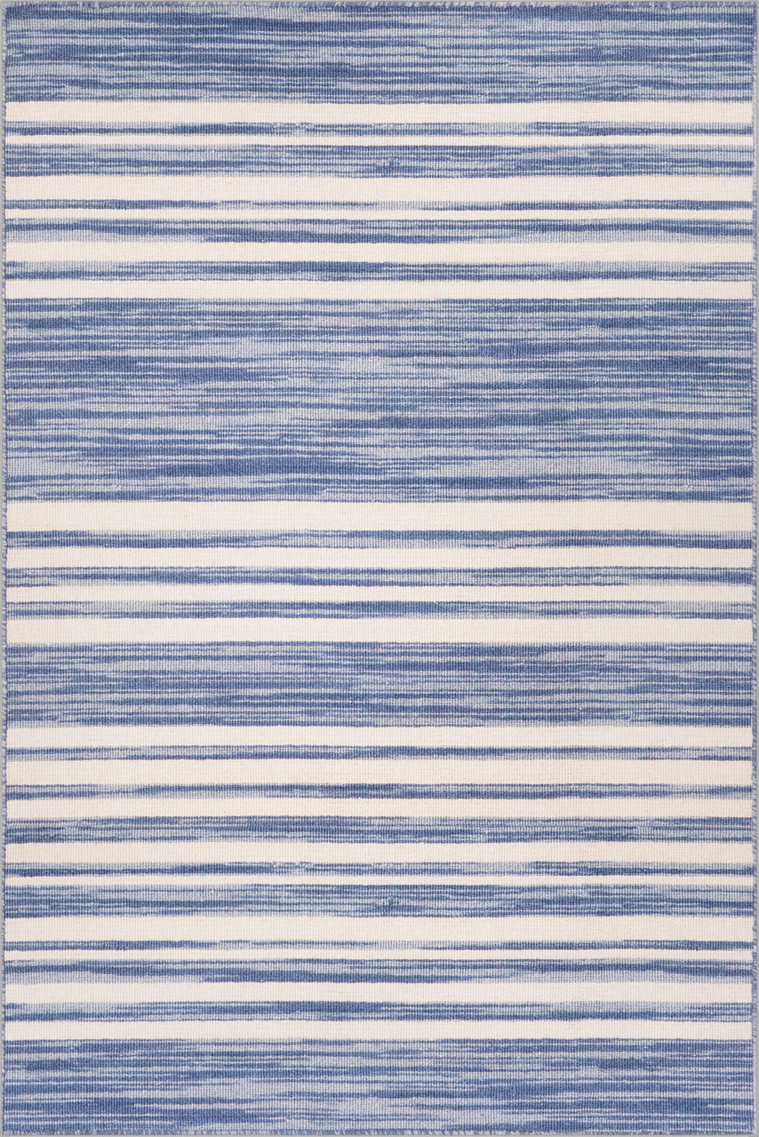 Dash & Albert Ilae Coastal Striped Washable Blue Rug