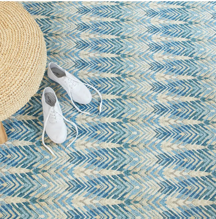 Dash & Albert Seneca Blue Machine Washable Rug - Lavender Fields