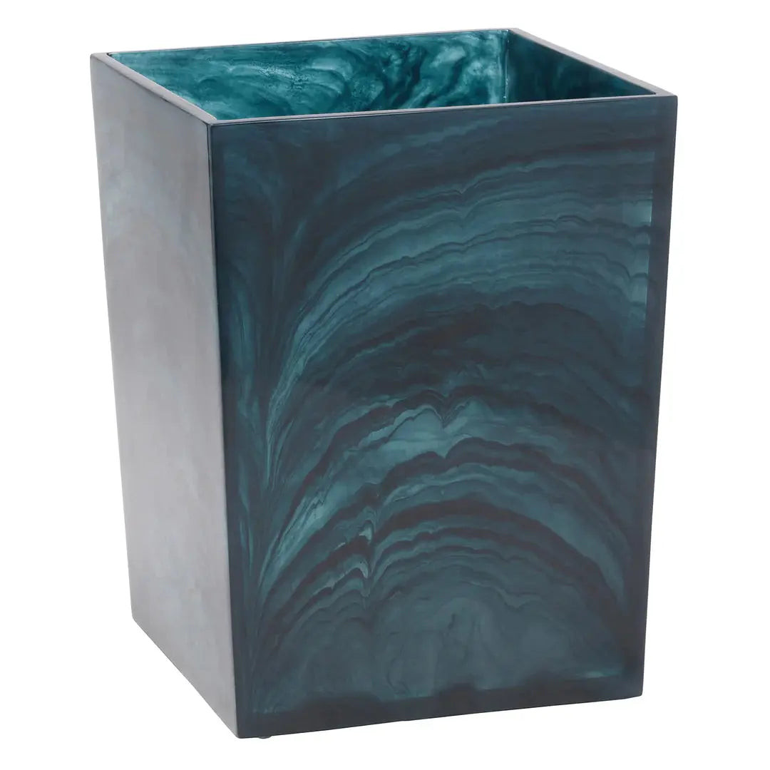 Pigeon & Poodle Abiko Square Wastebasket in Dark Teal Pigeon & Poodle