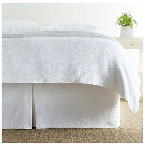 Pine Cone Hill Petite Trellis White Matelasse Bed Skirt